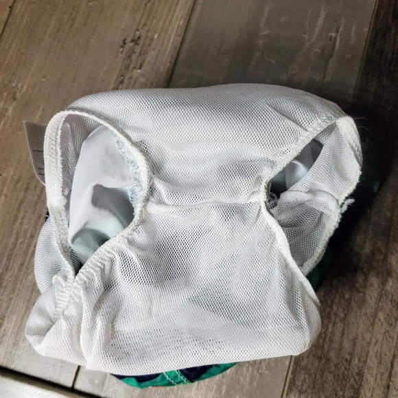 child of mine by carter's size 6-9m baby boy swim trunks blue green crocodile - Picture 3 of 10